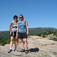 Darlene and Kim with Dorr mountain in the background.