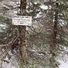 Sarr King Trail sign at the summit.